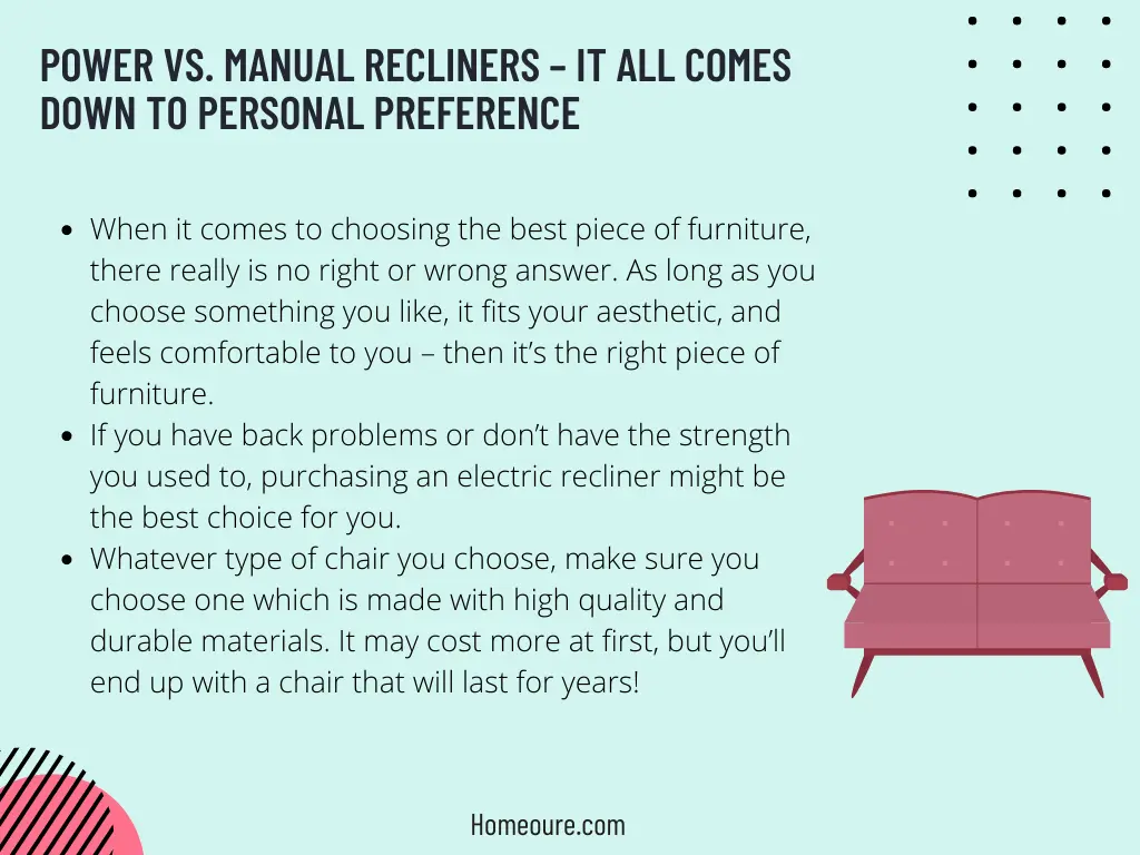 Power vs Manual Recliner What's the difference? Homeoure